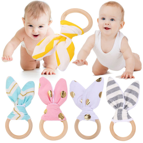 Rabbit Ears Wooden Hand Grasp Toy