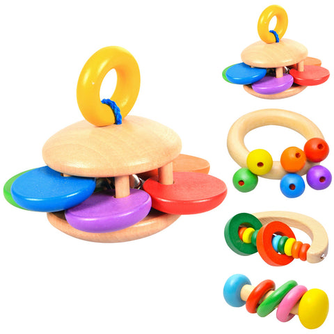 Wooden Bell Rattle Toy